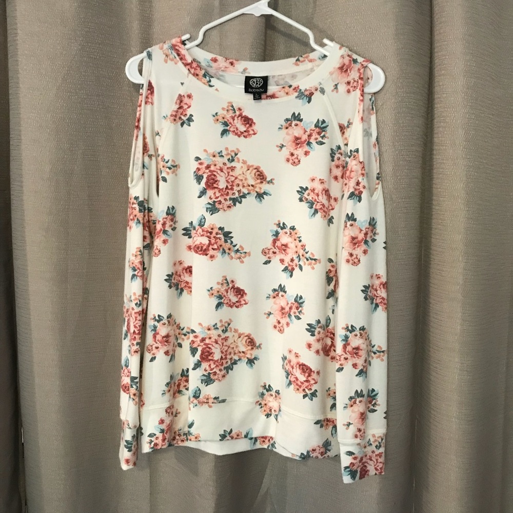 Floral “Show off your shoulders” Sweater